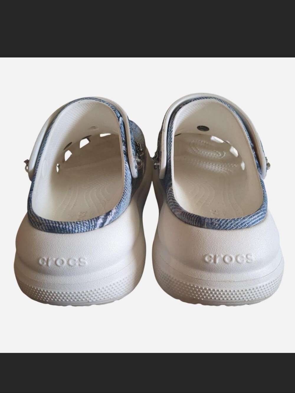 🔥 RARE SZA x Crocs Classic Crush Clog Denim Limited Edition Y2K Platform M7/W9 - Picture 6 of 7